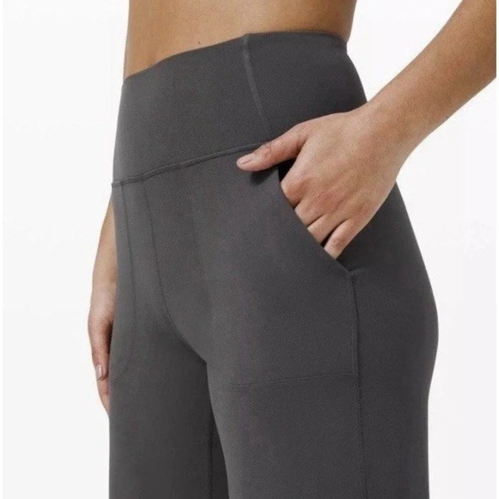 Lululemon Align Wide-Leg Super-High-Rise Crop Nulu Pants 10 NO Pilling Charcoal